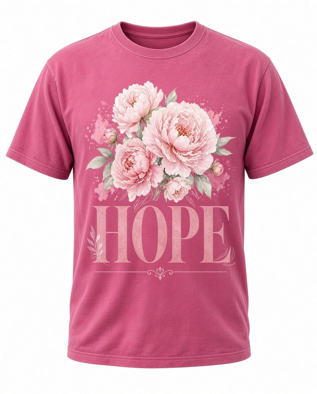 4pcs 10in HOPE Pink Peony Floral Faith DTF Transfer