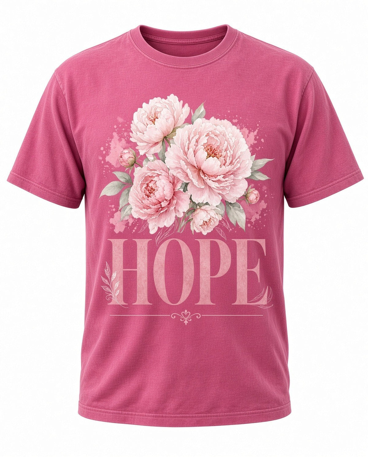 4pcs 10in HOPE Pink Peony Floral Faith DTF Transfer