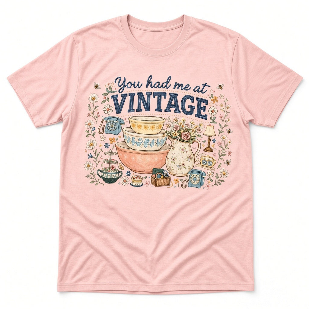 4Pcs 10 Inch Vintage Mixing Bowls Floral DTF Iron On Shirt Decal