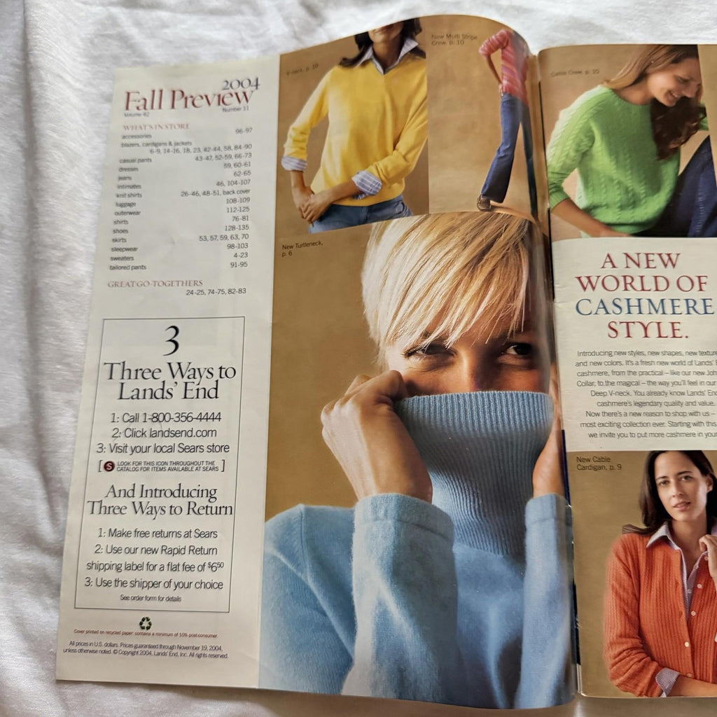 Lands’ End Fall Preview 2004 Catalogs – Women’s Cashmere & Plus Size Editions