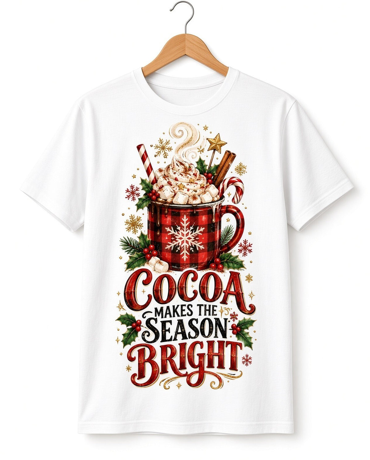 4pcs 10in Cocoa Makes the Season Bright Mug DTF Transfer Ready to Press