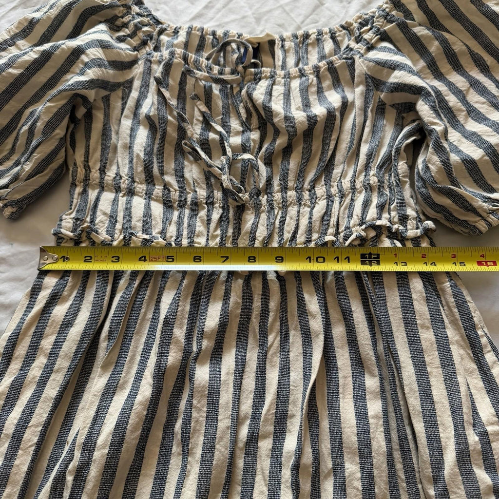 Universal Thread Striped Smocked Off-Shoulder Puff Sleeve Dress M