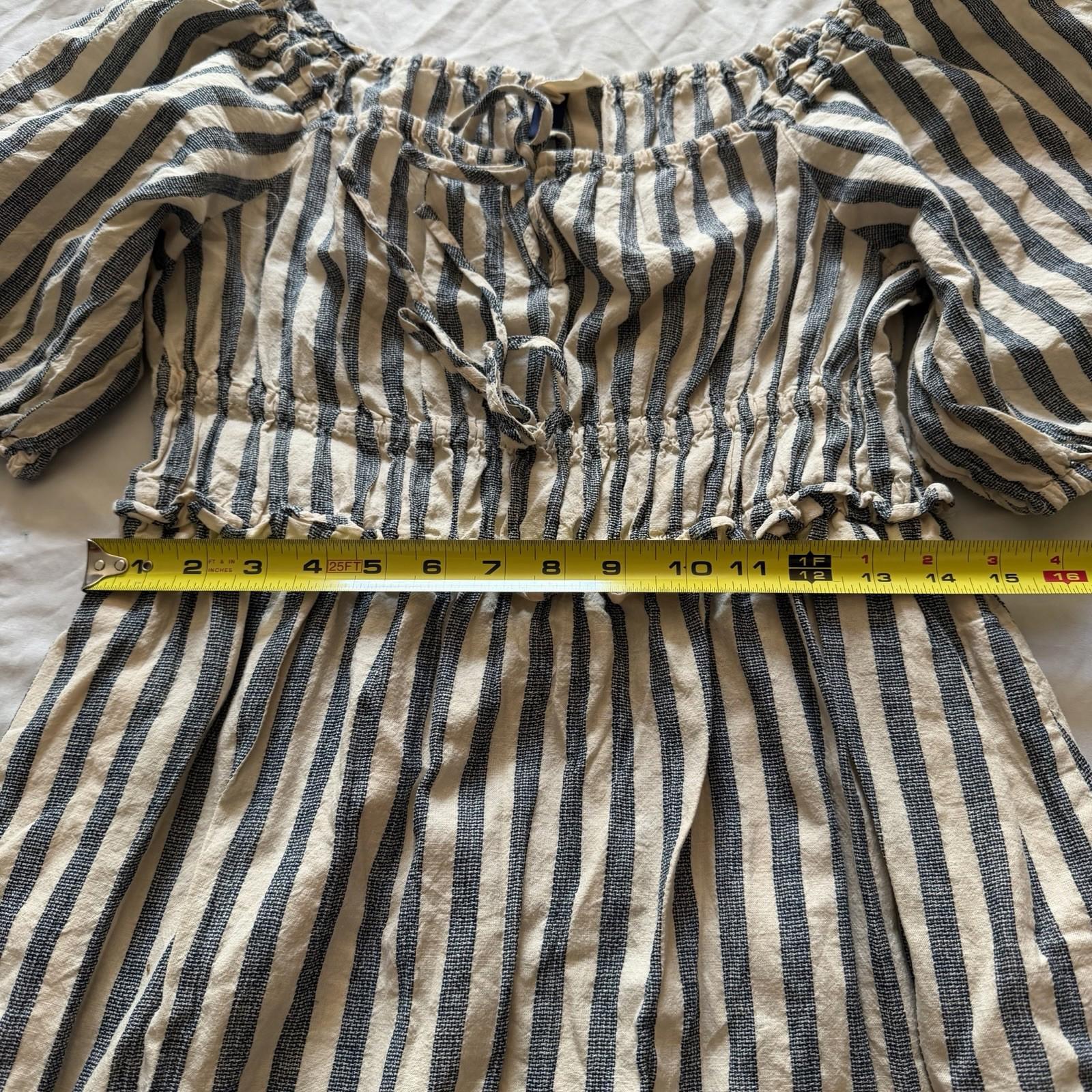 Universal Thread Striped Smocked Off-Shoulder Puff Sleeve Dress M