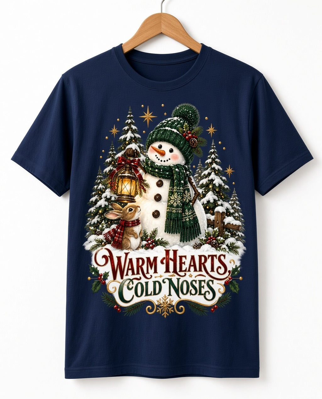 Warm Hearts Cold Noses Snowman DTF Transfer Ready to Press Print