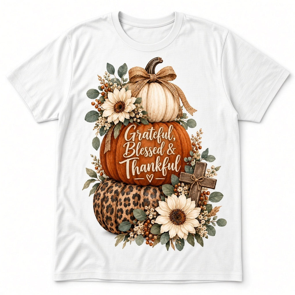 4PCS 10in Grateful Blessed Thankful Pumpkin DTF Transfers