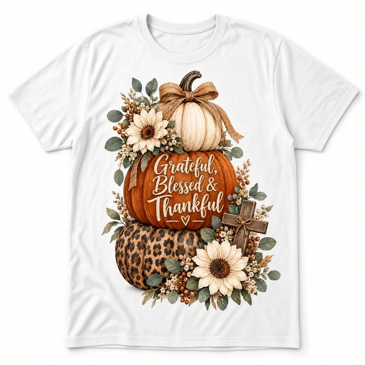 4PCS 10in Grateful Blessed Thankful Pumpkin DTF Transfers