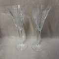 Pair of Waterford Crystal Millennium Collection “Health” Champagne Flutes 9 1/4”