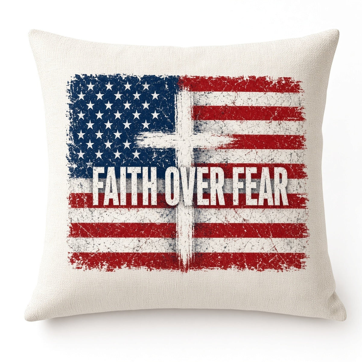 4Pcs 10" Faith Over Fear DTF Transfers American Flag Cross Iron On Ready to Pres
