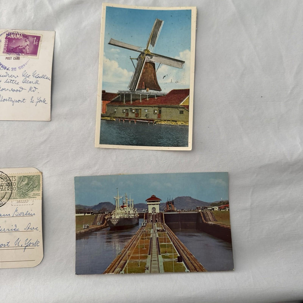 Vintage Postcards Lot - Switzerland Alps, Mexico Pyramids, Panama Canal, Europe