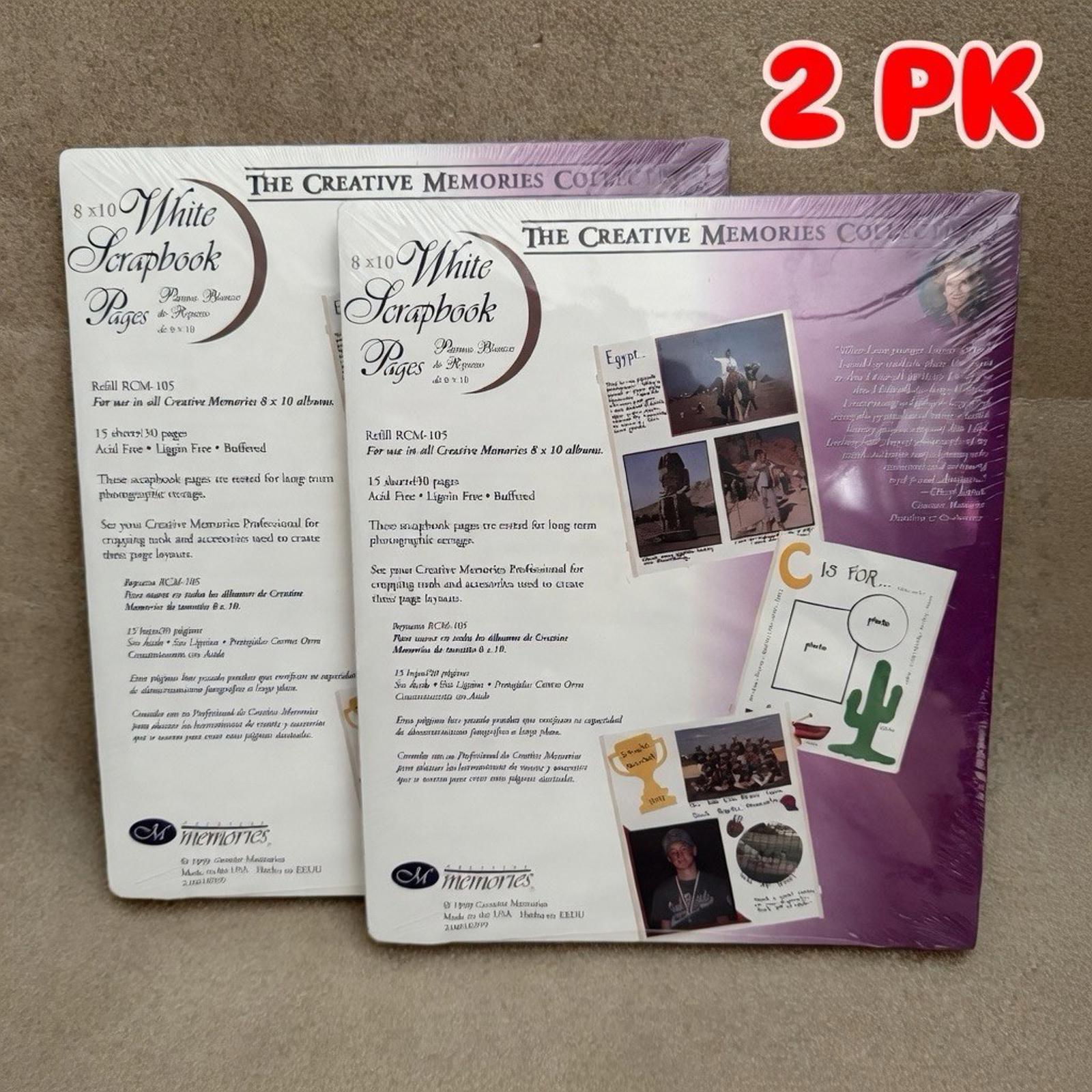 Vintage Creative Memories 8x10 White Refill Pages 2-Pack RCM-10S 30 Pages Each