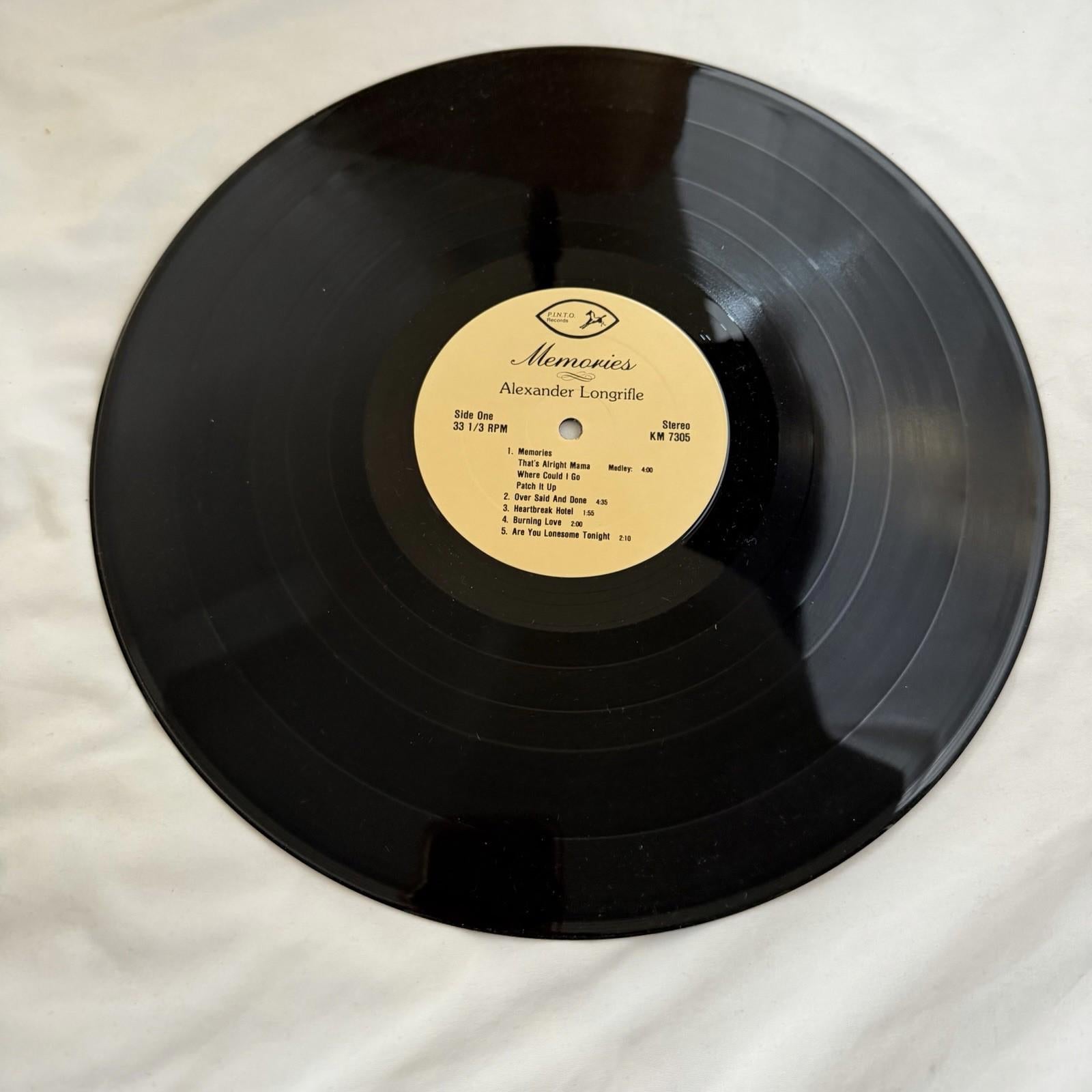 Alexander Longrifle Memories 1981 LP Elvis Tribute Pinto Records Vinyl