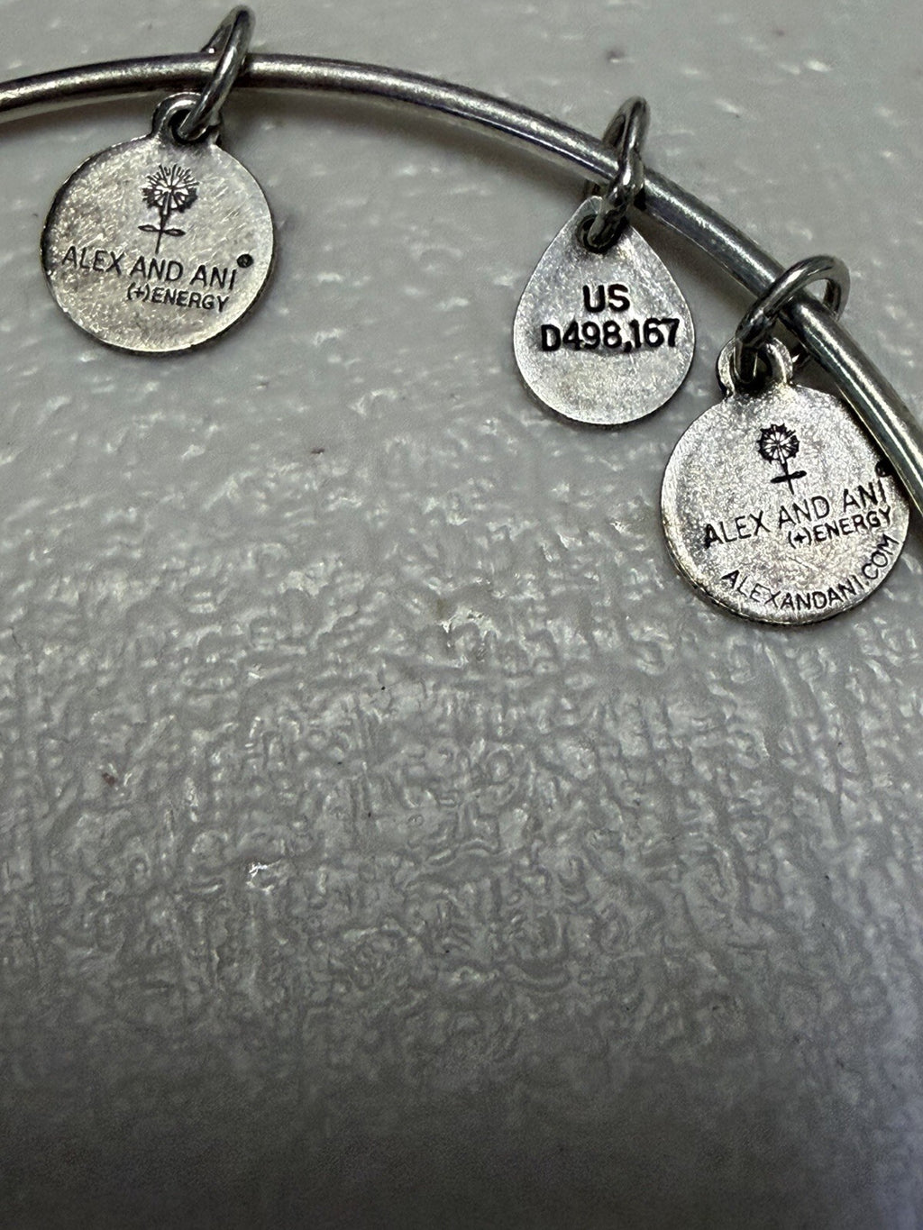 Alex and Ani Four Leaf Clover Charm Expandable Bangle Bracelet Silver Tone Lucky