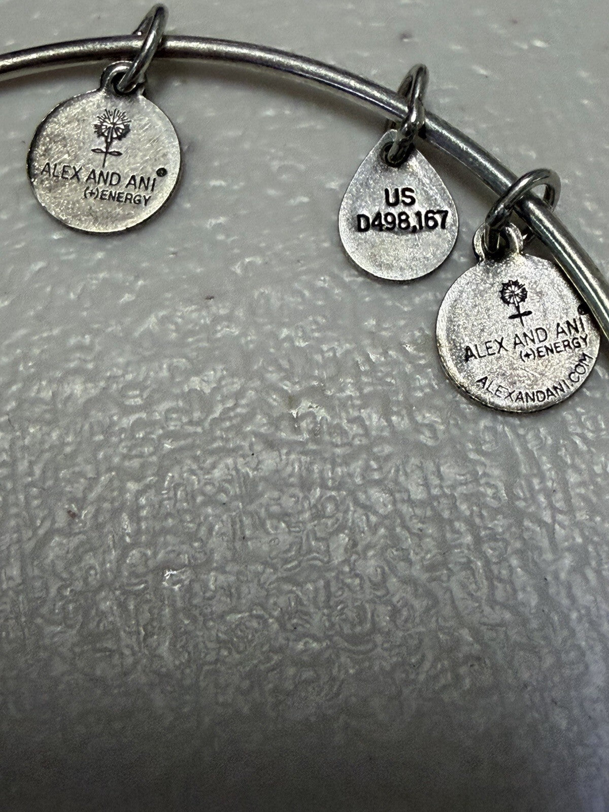 Alex and Ani Four Leaf Clover Charm Expandable Bangle Bracelet Silver Tone Lucky