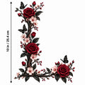 4PCS DTF Transfer Gothic Rose Vine Corner Butterflies 10in Iron On