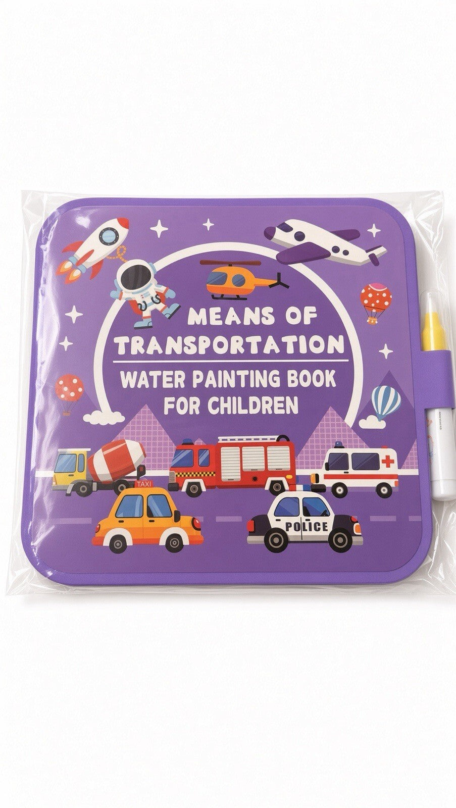 4 Pack Kids Water Painting Books Reusable Magic Coloring Activity Books w/Pens