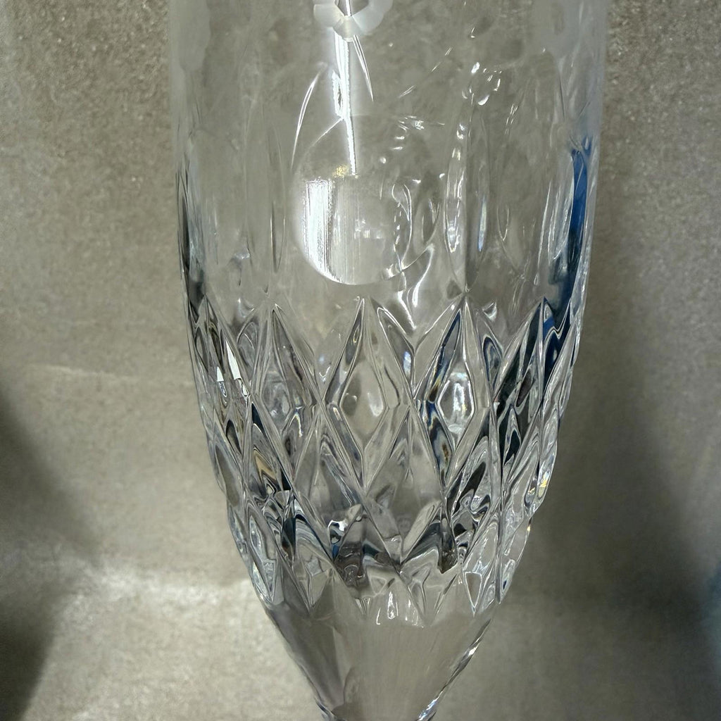 Set of 12 Rogaska Gallia Crystal Iced Tea Glasses - Floral Cut 9 5/8”