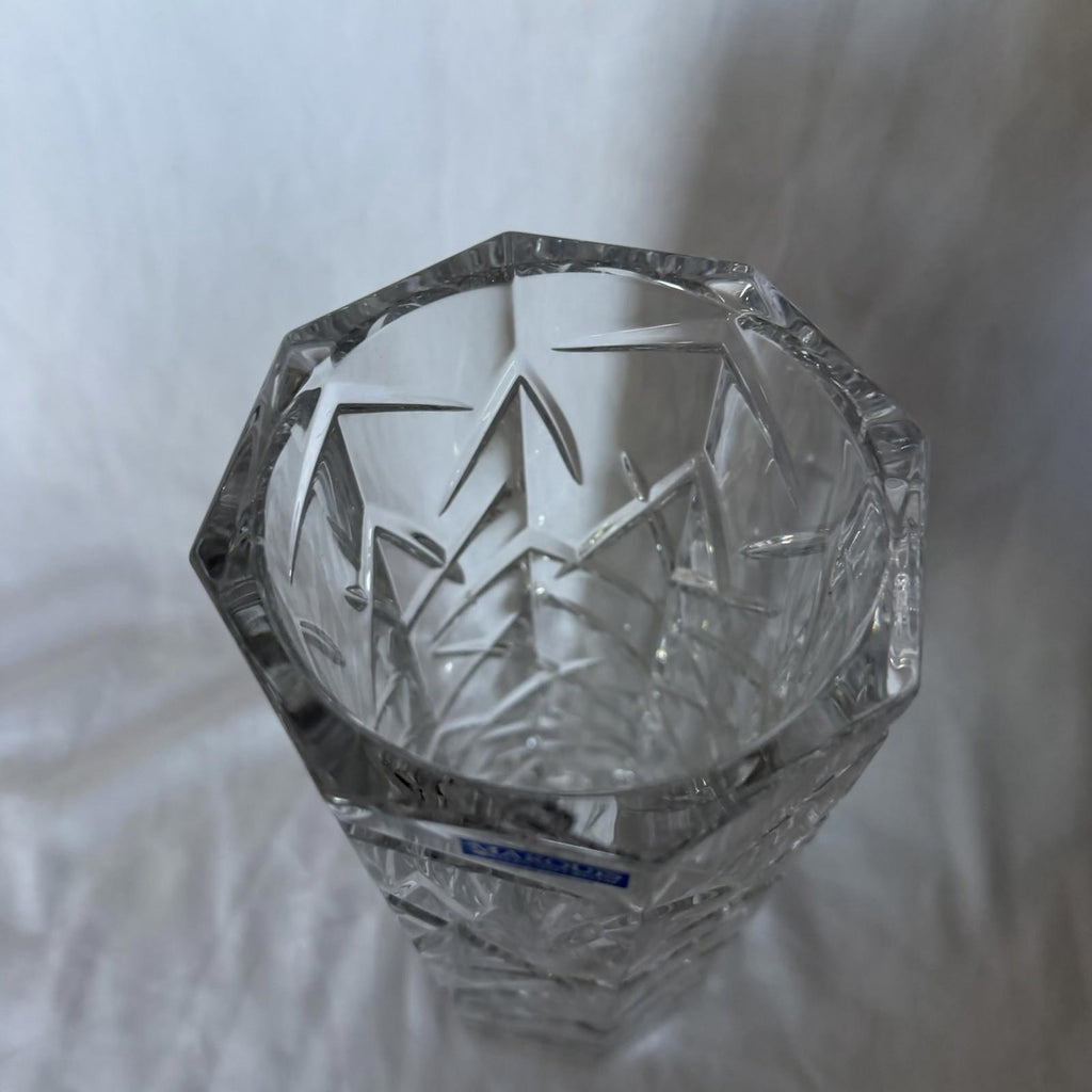 Marquis by Waterford Crystal Tall Vase Geometric Cut Hexagon Germany 10”