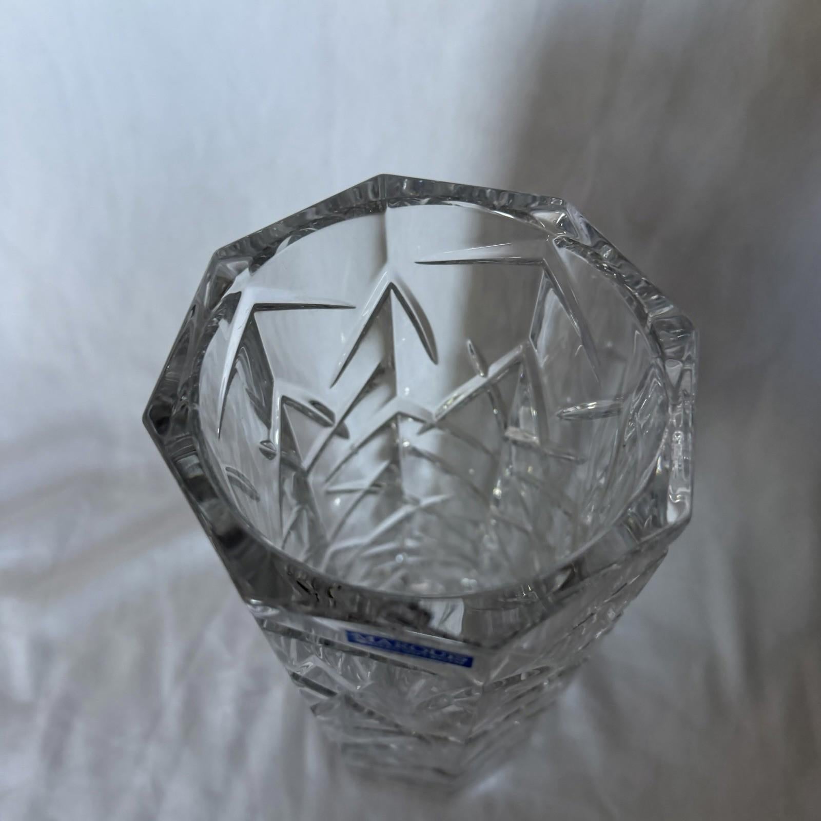 Marquis by Waterford Crystal Tall Vase Geometric Cut Hexagon Germany 10”