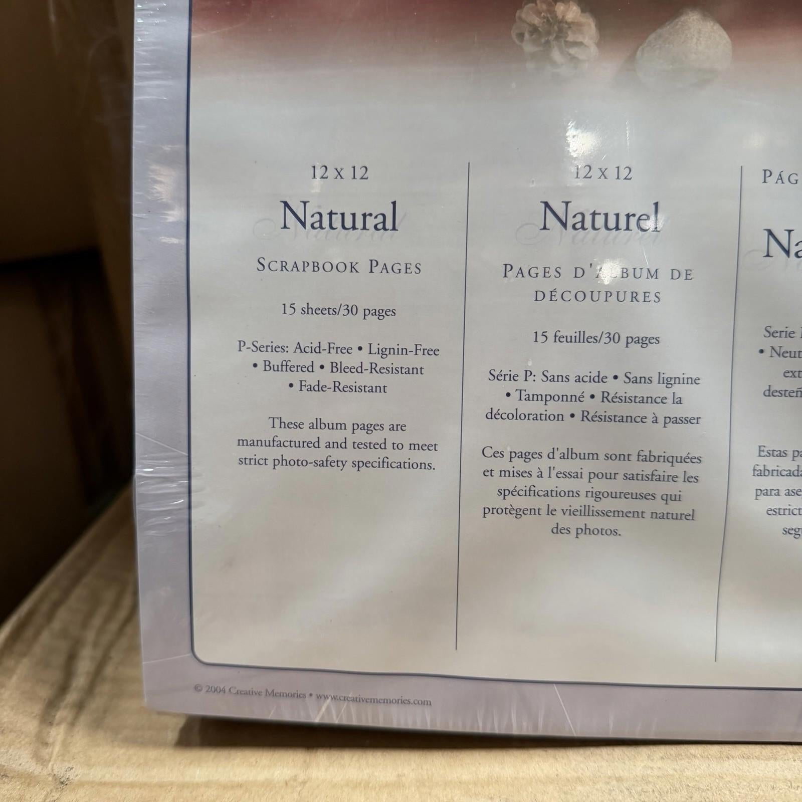 Pk of 2 Creative Memories 12x12 Natural P-Series Scrapbook Pages 15 Sheets