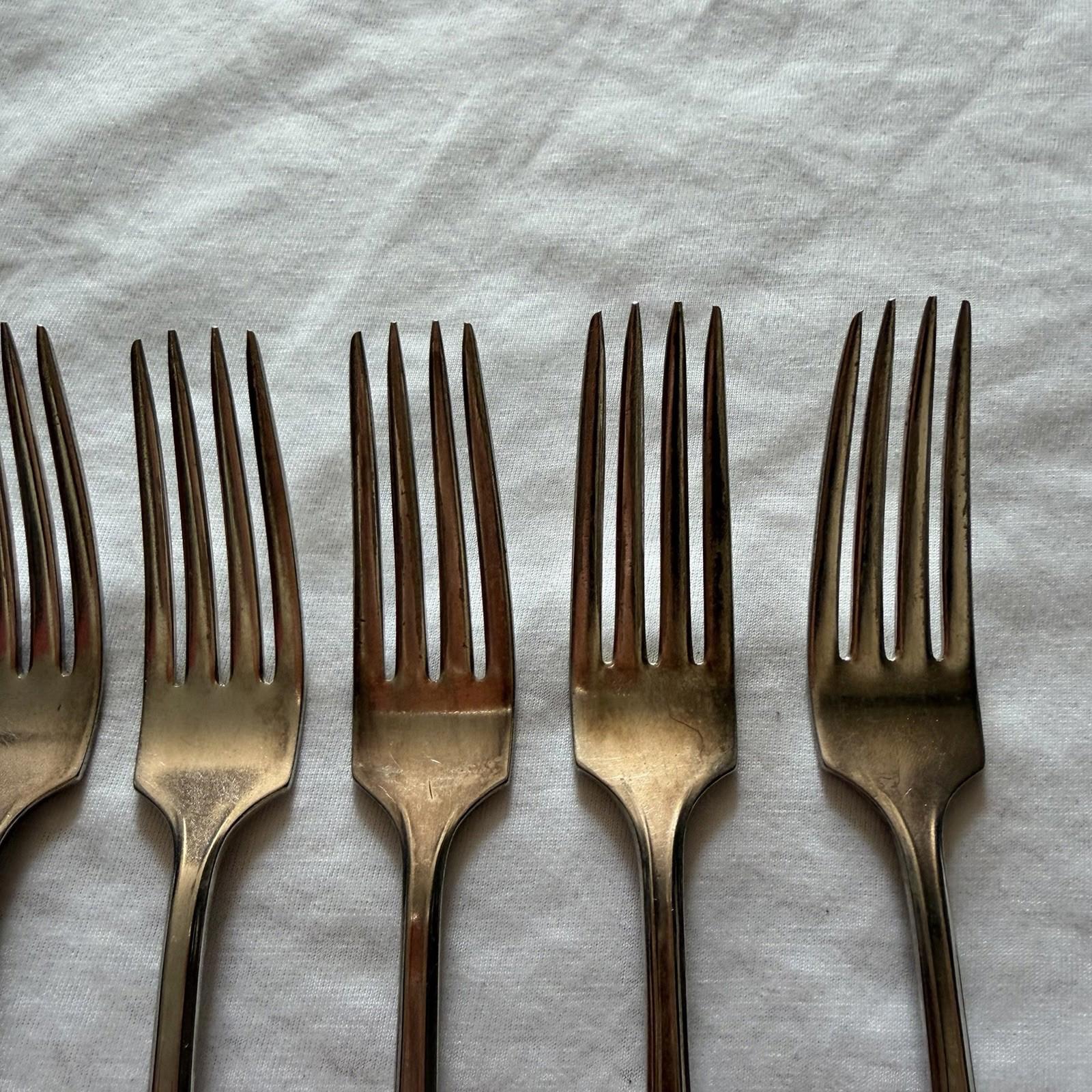 Vintage Wm Rogers & Son AA Silverplate Dinner Forks Set of 5 Ornate Grape Floral