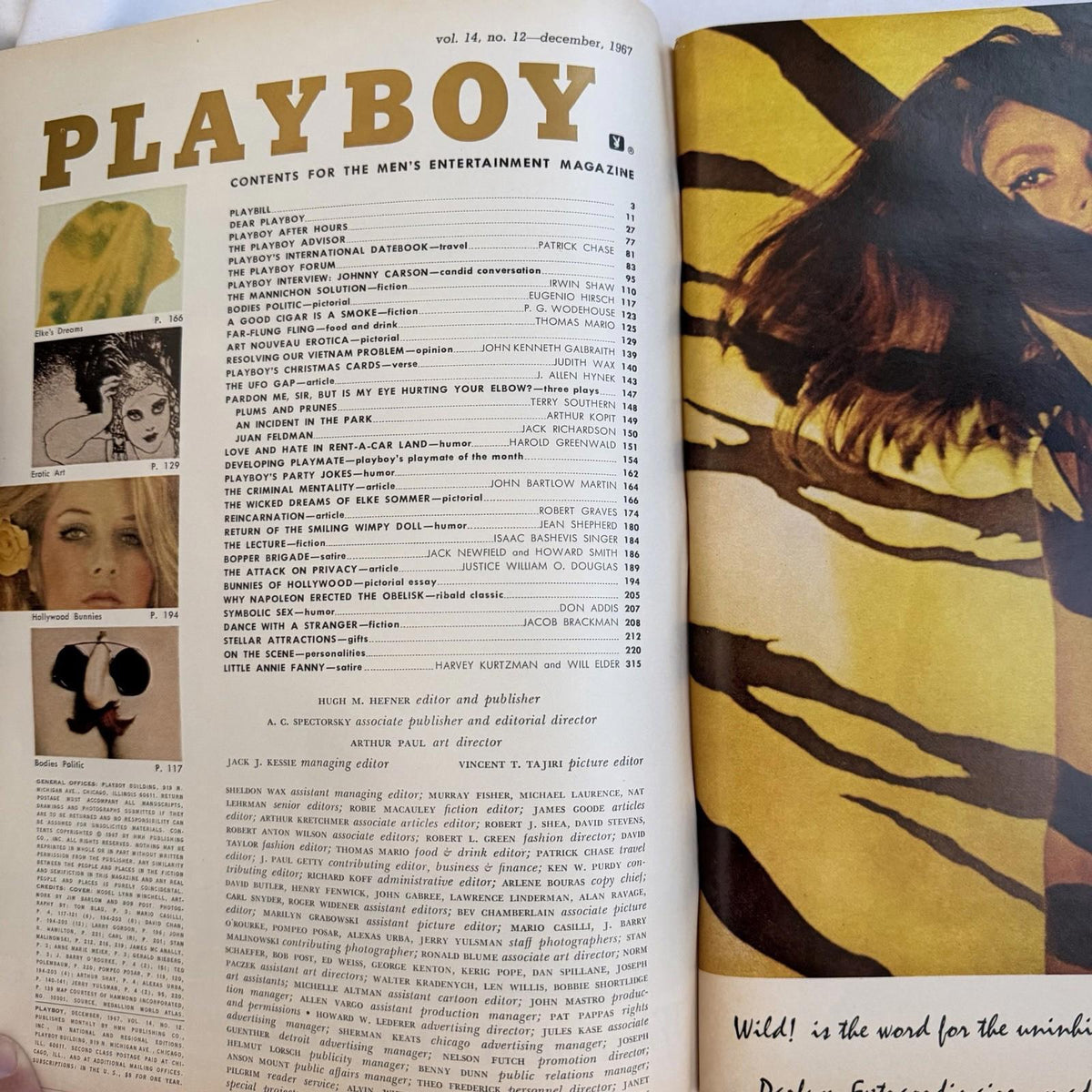 Playboy Dec 1967 Lynn Winchell Psychedelic Cover Johnny Carson Vintage