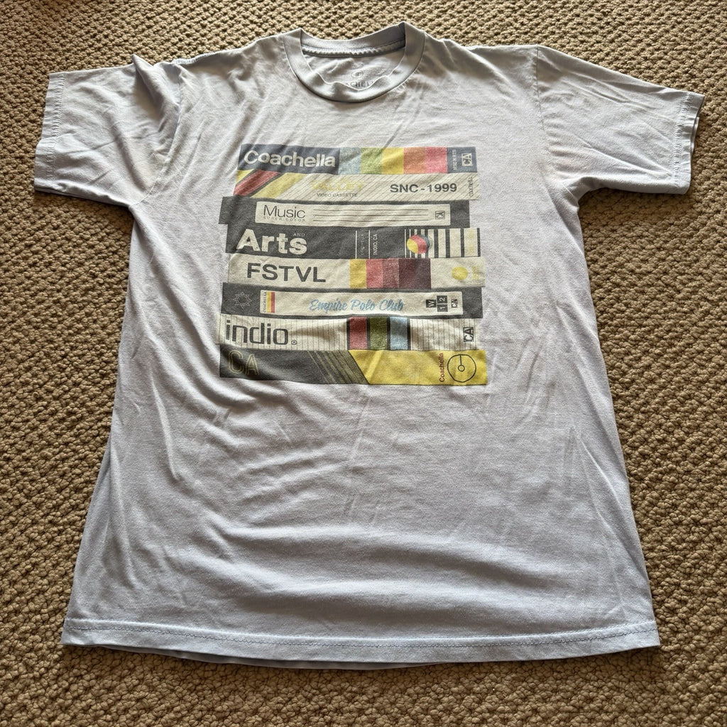 Vintage Coachella Festival Gray T-Shirt Size S Vintage Wristband Graphic Merch