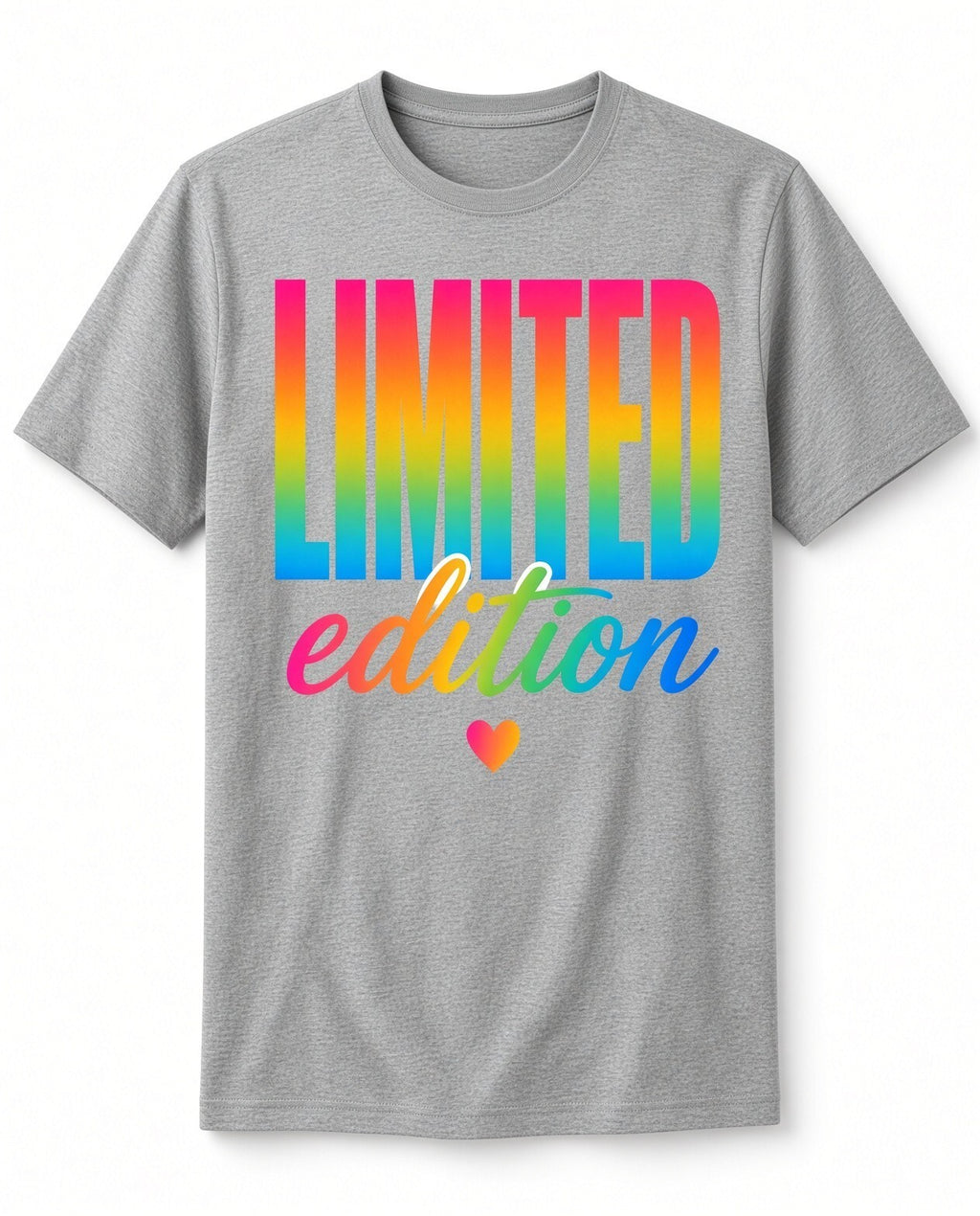 4PCS DTF Transfer Limited Edition Rainbow Gradient Heart 10in Iron On