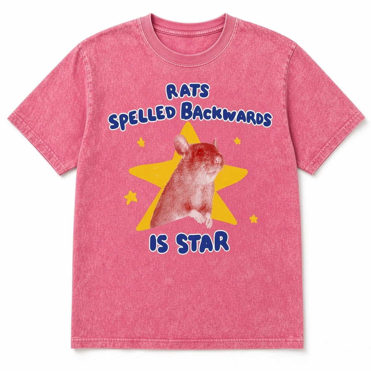 Acid Wash Pink Tee Rats Spelled Backwards Is Star Shirt Funny Rat Lover Gift