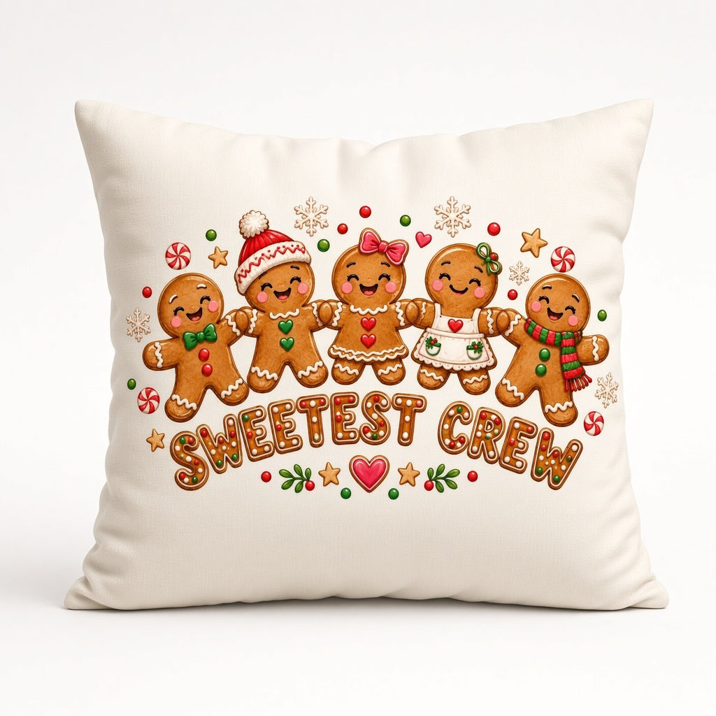 4pcs 10in Sweetest Crew Gingerbread Family DTF Transfer Ready to Press Print