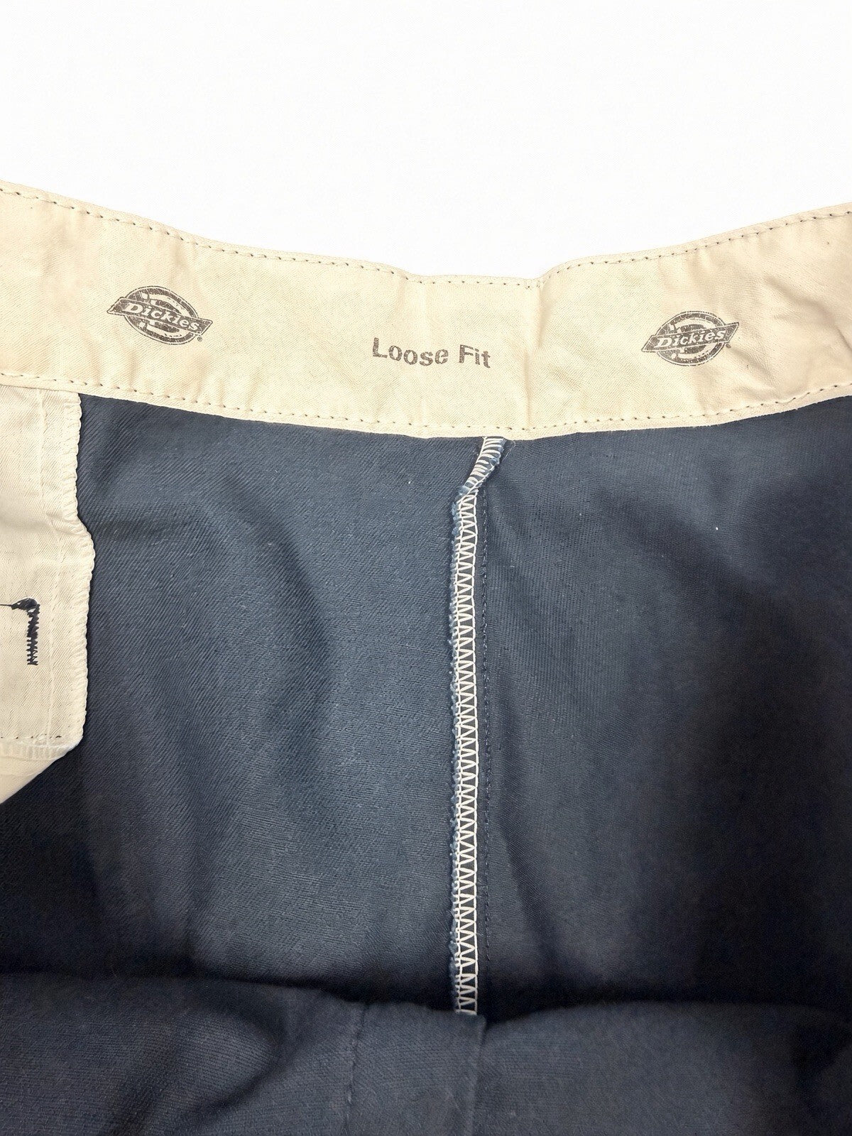 Dickies Loose Fit Work Shorts Men Size 42 Navy Blue Twill Cargo Logo Patch