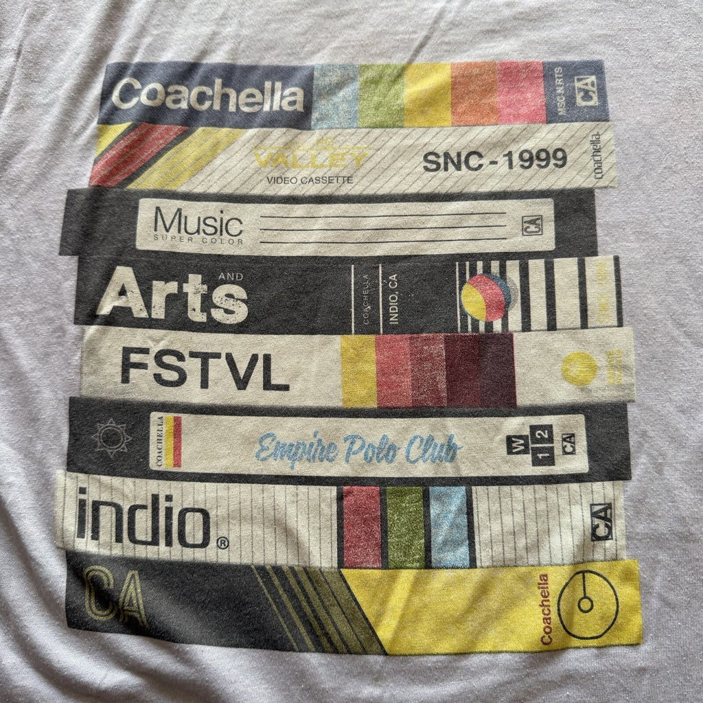 Vintage Coachella Festival Gray T-Shirt Size S Vintage Wristband Graphic Merch