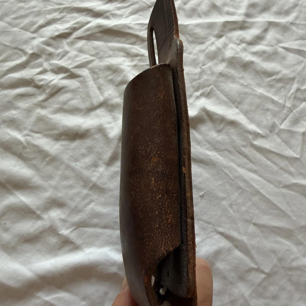 Vintage Brown Leather Double Pouch Duty Belt Holder Police Gear