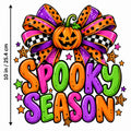 Spooky Season DTF Transfer 10" Pk4 Pumpkin Bow Stars Heat Press