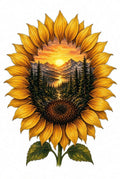 4pcs 10in Sunflower Mountain Sunset Landscape DTF Transfer
