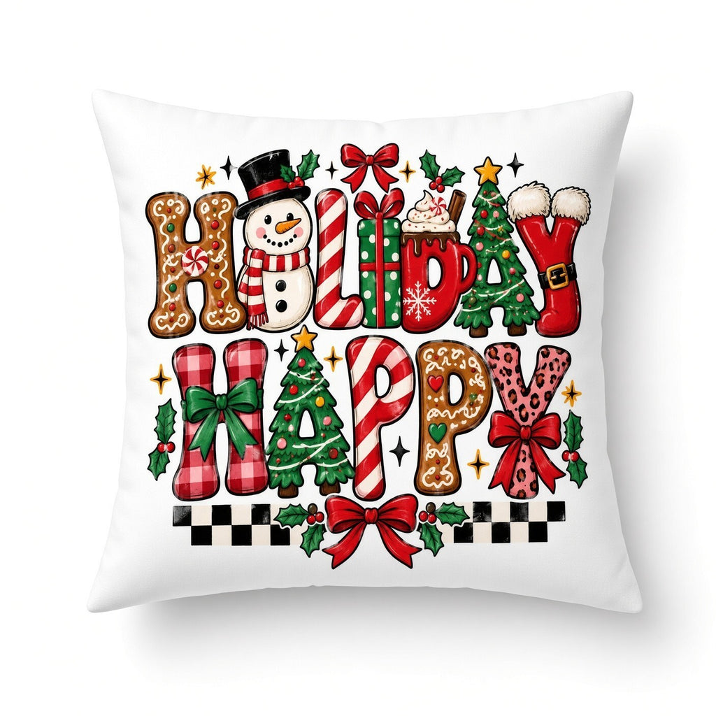 4pcs 10in Holiday Happy Gingerbread Letter Christmas DTF Transfer Ready to Press