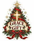 4Pcs Christian Christmas DTF Transfers 10" Grace Is the Gift Heat Press