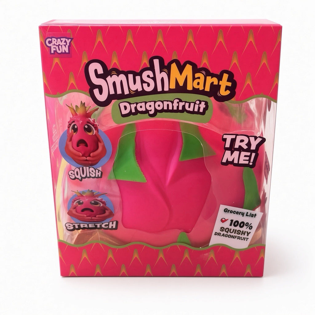 SmushMart Dragonfruit Squish Toy Crazy Fun Stretch Squeeze Ages 6+ New Sealed