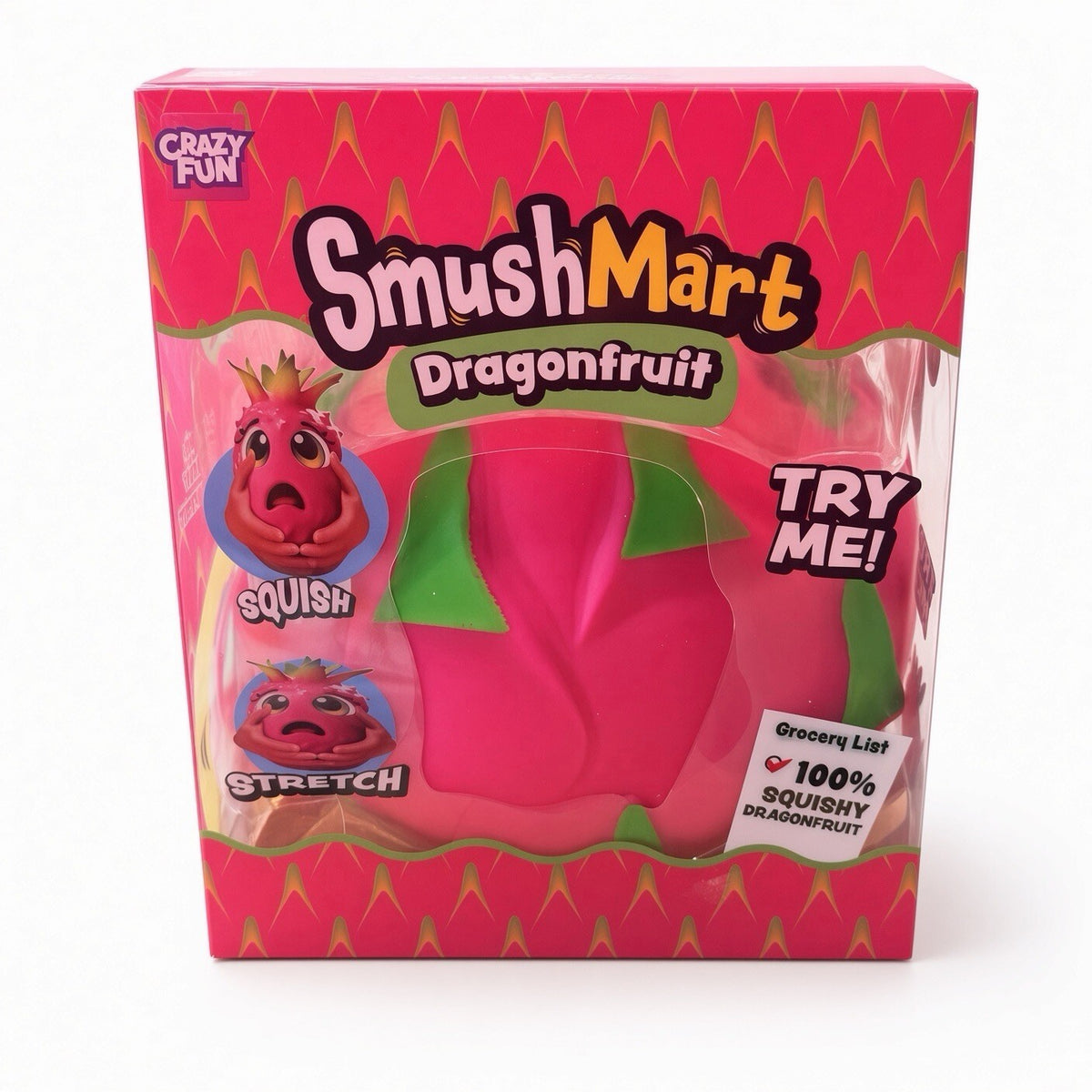 SmushMart Dragonfruit Squish Toy Crazy Fun Stretch Squeeze Ages 6+ New Sealed