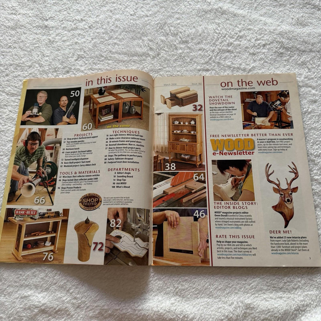 WOOD Magazine #182 March 2008: Easy Sectional Tables & Dust Collectors