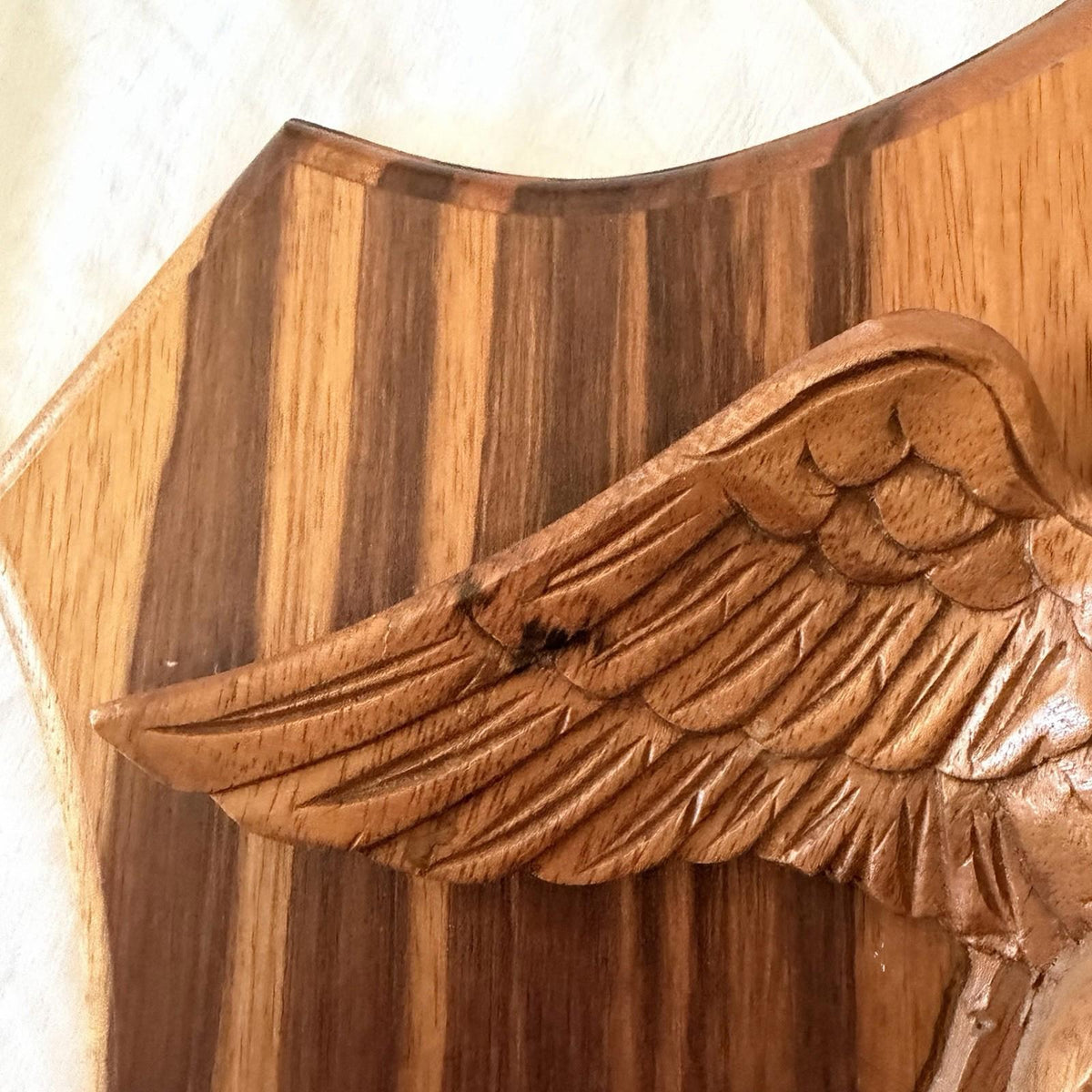 Large Hand Carved USMC EGA Eagle Globe Anchor Wooden Plaque Subic Bay
