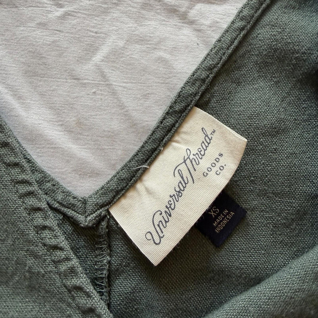 Universal Thread Sage Green Linen Wide Leg Jumpsuit XS