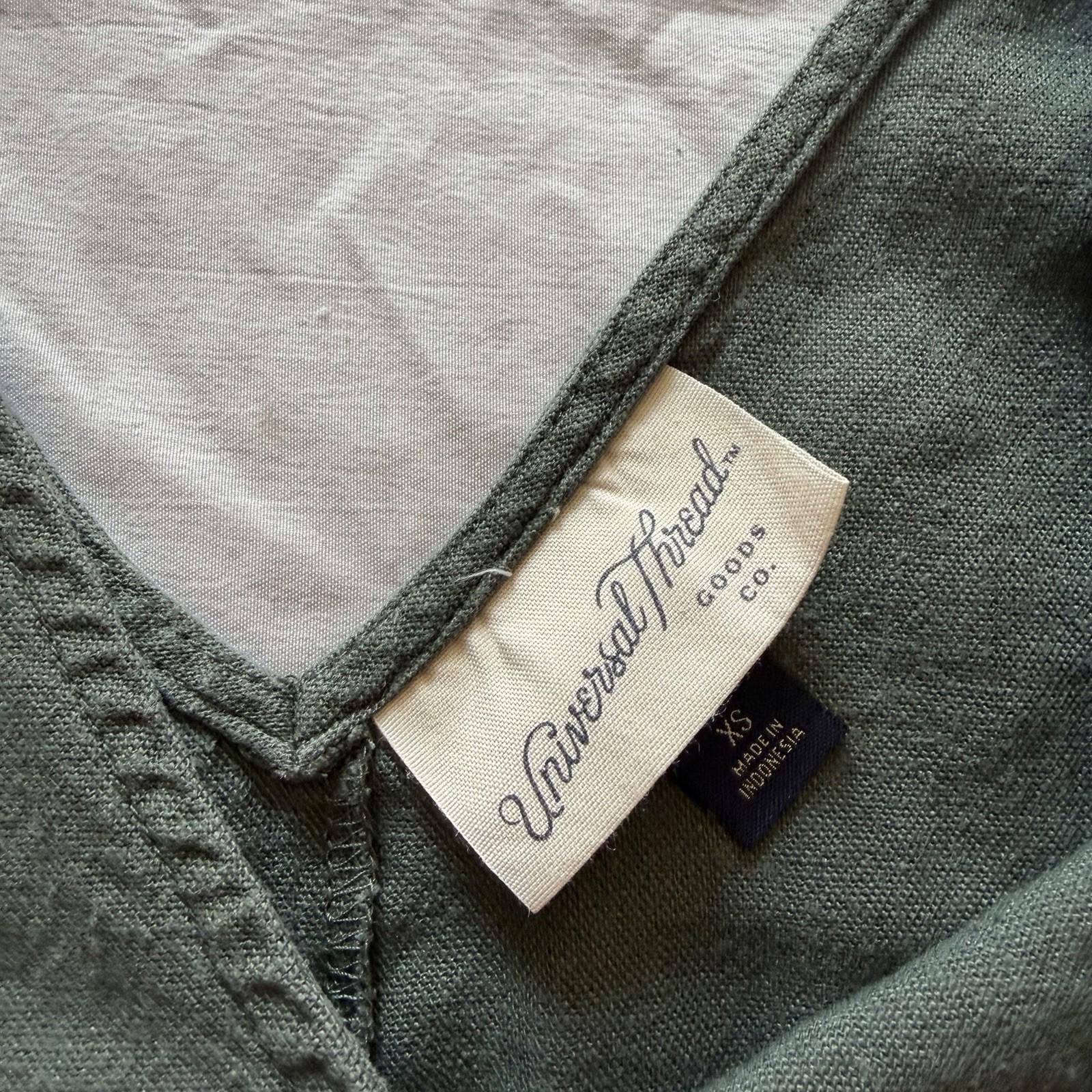 Universal Thread Sage Green Linen Wide Leg Jumpsuit XS