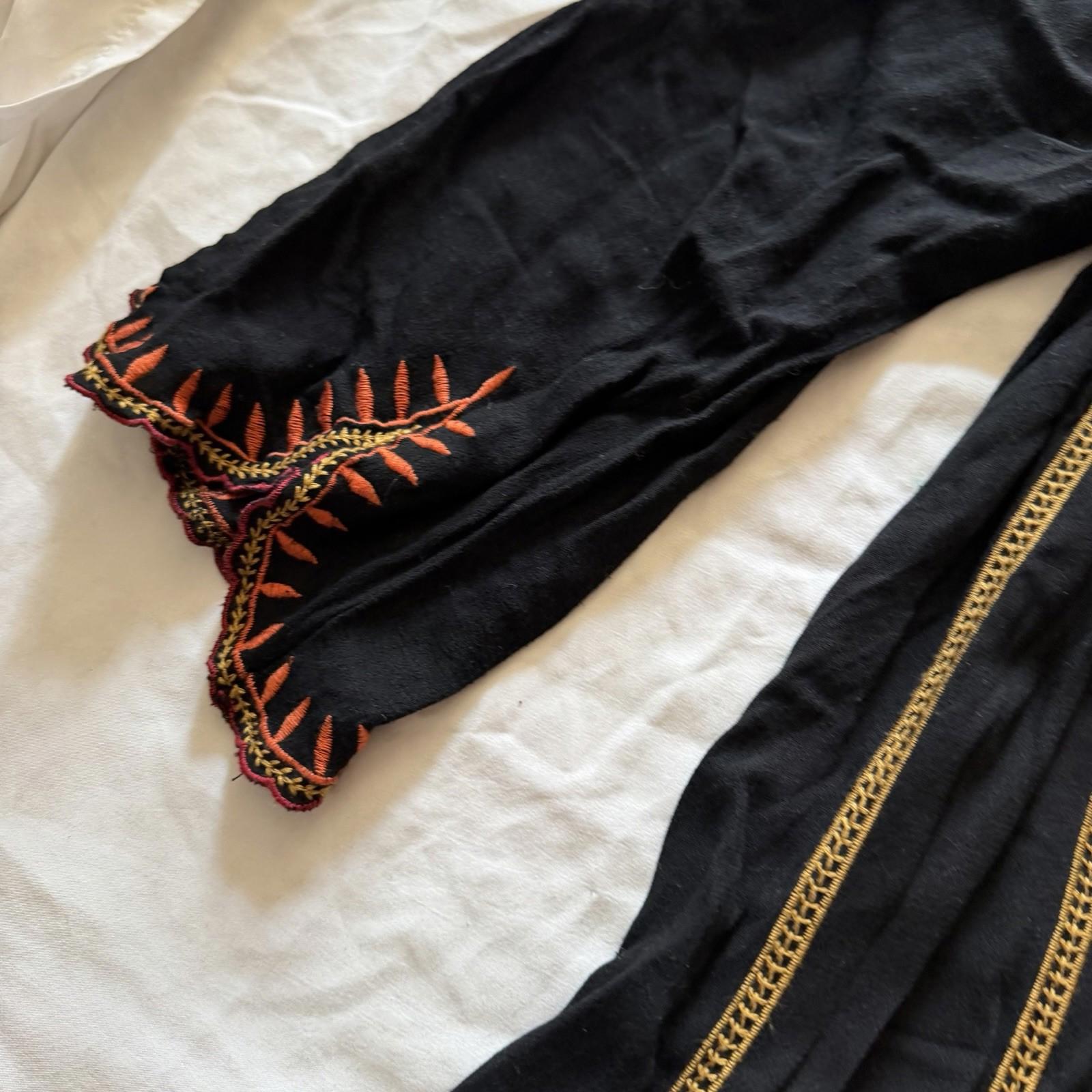 Forever 21 Black Embroidered Boho Peasant Tunic Dress Size M