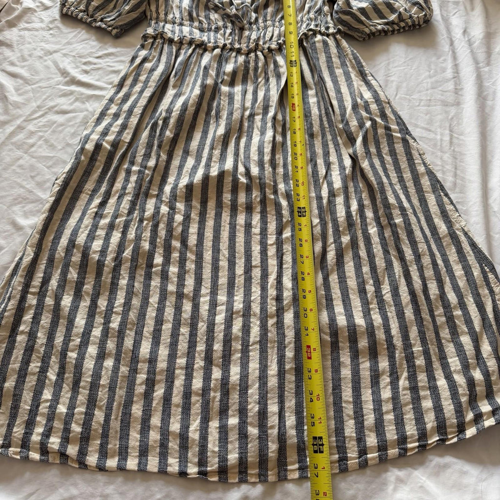 Universal Thread Striped Smocked Off-Shoulder Puff Sleeve Dress M