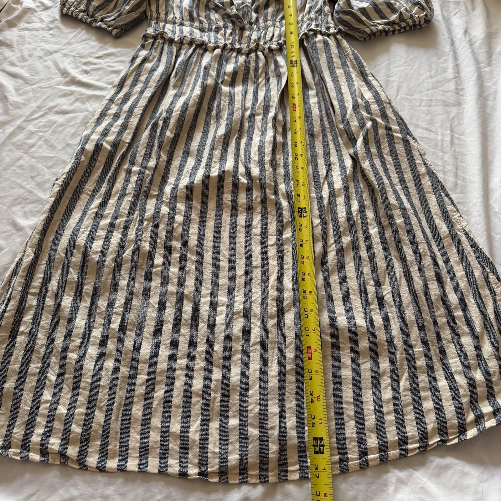 Universal Thread Striped Smocked Off-Shoulder Puff Sleeve Dress M