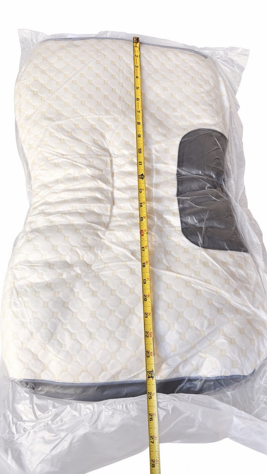 2 Pack Quilted Bed Pillows White Gold Pattern Gray Mesh Cooling Sleep Pillow Set