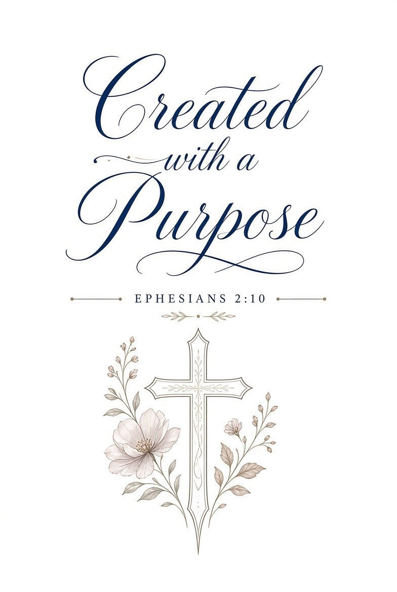 4pcs 10in Created with a Purpose Ephesians 2:10 DTF Transfer