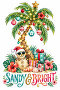 Sandy & Bright Tropical Christmas Palm DTF Transfer Ready to Press