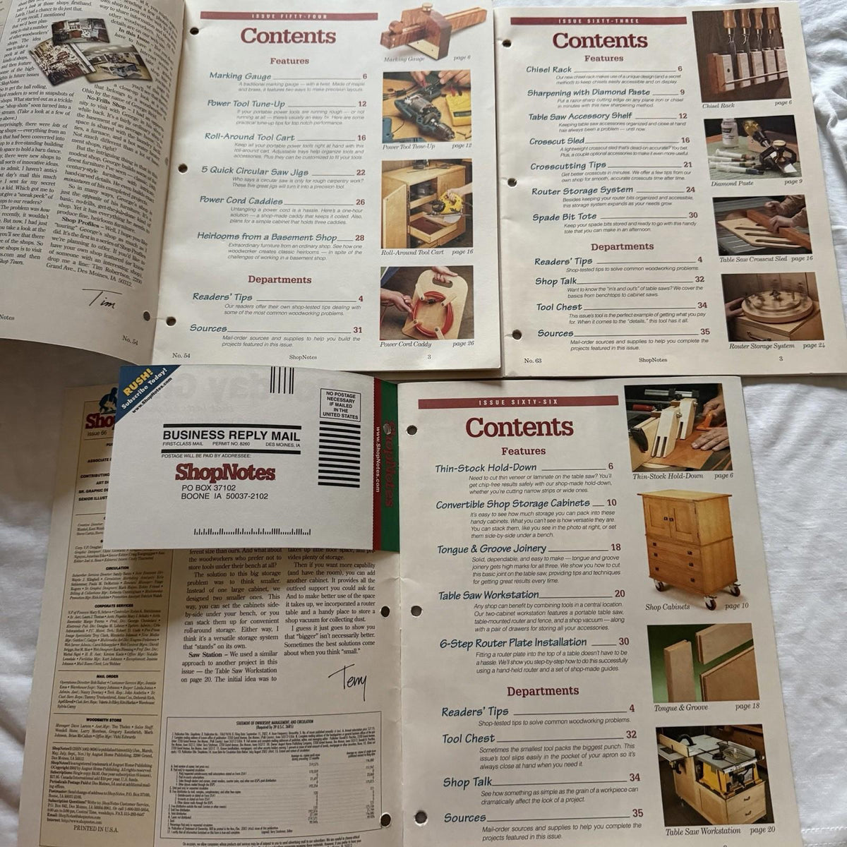 ShopNotes Magazines Vol. 9 & 11 (Issues 54, 63, 66) – Vintage Shop Projects
