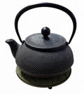 Japanese Cast Iron Tetsubin Teapot Black Hobnail Kettle w/ Trivet Made in Japan